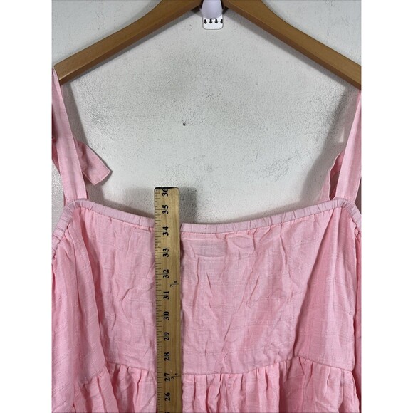 Torrid Womens 5X Spaghetti Strap Pinafore Button Front Mini Dress Pink NWT $75 - Picture 6 of 6